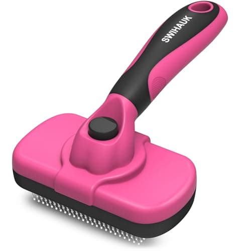 Swihauk Self Cleaning Slicker Brush for Dogs & Cats - Skin Friendly Grooming, Deshedding, Hair Removal for Puppies & Long/Short Haired Pets, Pet Supplies Accessory, Pink - image 8