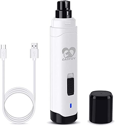 Casfuy Dog Nail Grinder Upgraded - Professional 2-Speed Electric Rechargeable Pet Nail Trimmer Painless Paws Grooming & Smoothing for Small Medium Large Dogs & Cats (White) - image 8