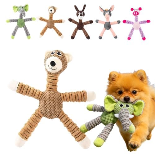 Indestructible Dog Toys for Aggressive Chewers, Durable Squeaky Plush Toys for Large Medium Small Dogs, Tough Chew Toys with Interactive Sounds for Puppy Anxiety Relief (Cartoon Brown Bear) - image 8