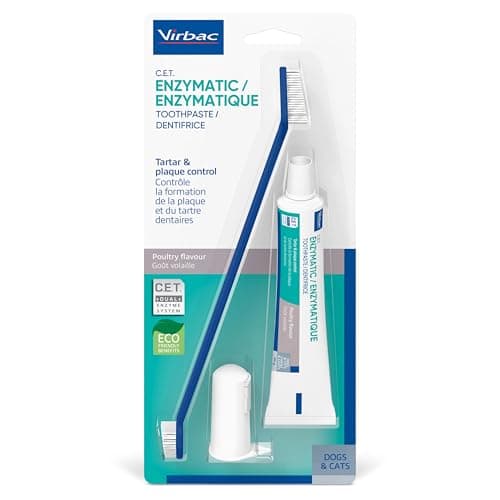 Virbac C.E.T.&reg; Oral Hygiene Kit for Dogs | Poultry-flavor Toothpaste | Fingerbrush and Pet Toothbrush - image 8