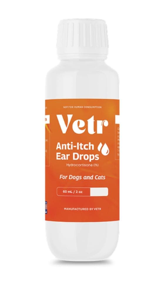 vetr Anti-Itch Ear Drops for Dogs - Topical Ear Comfort Support Solution - 2 oz (60mL) - Vet-Formulated in USA
