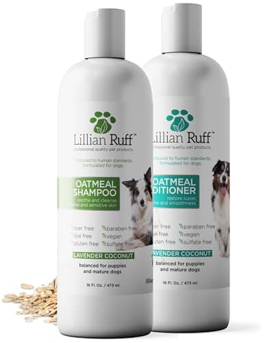 Lillian Ruff PRO Formula Deodorizing Oatmeal Dog Shampoo & Conditioner Set - Calm Itching & Allergies, Ultra-Nourishing Dry Skin Relief - Oatmeal, Aloe, Coconut Oil, Lavender & Provitamin B5, USA Made - image 7
