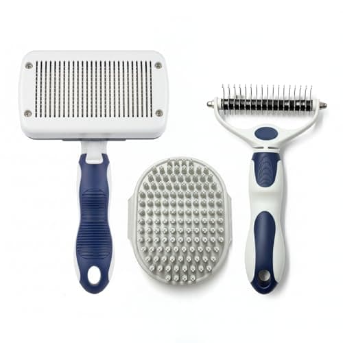 BPG Pet Grooming Tools for Dogs & Cats- 3 Piece Dog Grooming Kit, Slicker Brush, Bath Brush and Undercoat Rake- Non-Slip Easy to Use Deshedding Tools for All Coat Types - image 7