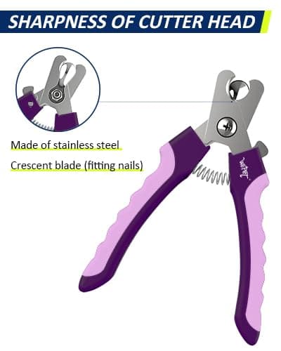 WePet Dog Nail Clippers U10.1, Dog Nail Trimmer Large Breed with Quick Sensor, Razor Sharp Blade Professional Pet Nail Clipper with Safety Guard and Nail File, Purple - image 3