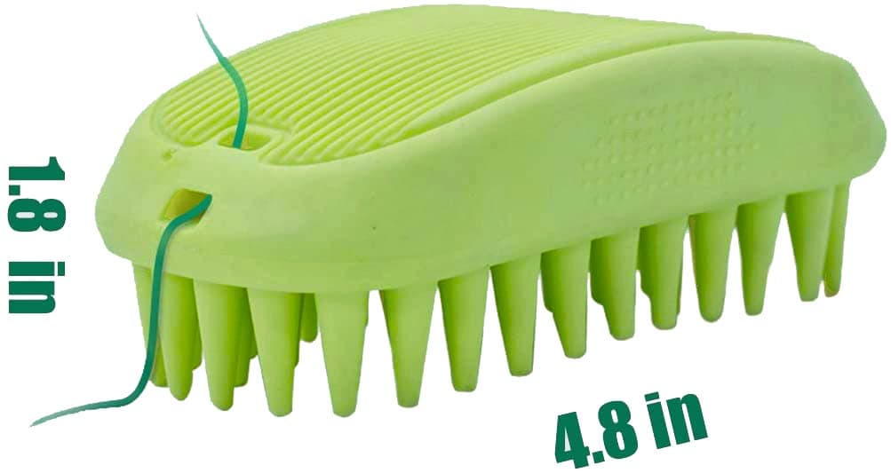 Pet Silicone Shampoo Brush for Long & Short Hair Medium Large Pets Dogs Cats,Shower Wash Curry Brush,Dog hair Products Accessories Dog Back Massage for Long & Short Hair Small Large Pets Dogs(Green) - image 2