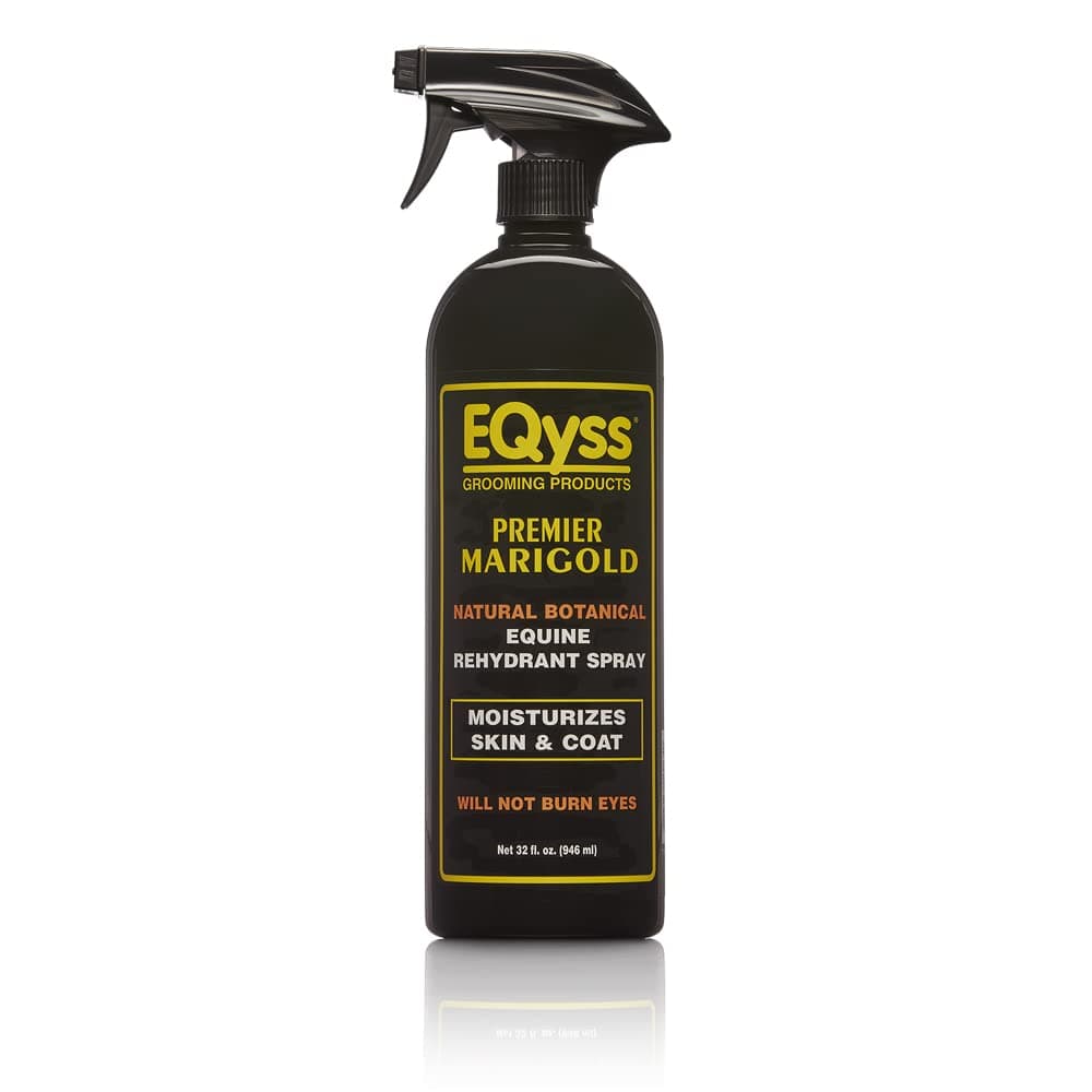 EQyss Premier Marigold Equine Coat Conditioning Spray - Moisturize Horse's Skin & Coat, Add Shine, Detangle, Repel Dirt & Dust, Silicone-Free (32 oz)