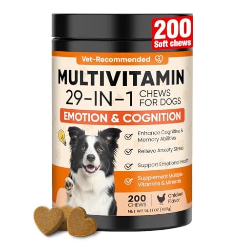 29-in-1 Advanced Cognition Dog Vitamins and Supplement with Melatonin Omega-3 L-Theanine 200 Ct Dog Multivitamins Chewable Supports Cognitive Function, Nervous System, Overall Health - Chicken Flavor - image 8