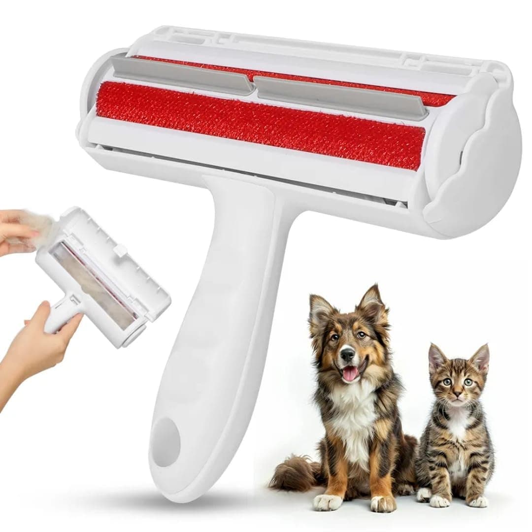 Pet Hair Remover – Reusable Lint Roller for Cat & Dog Hair on Furniture, Couch, Carpet, Car, Rugs & Bedding – Portable, Eco-Friendly, upgraded Handle (White) - image 2