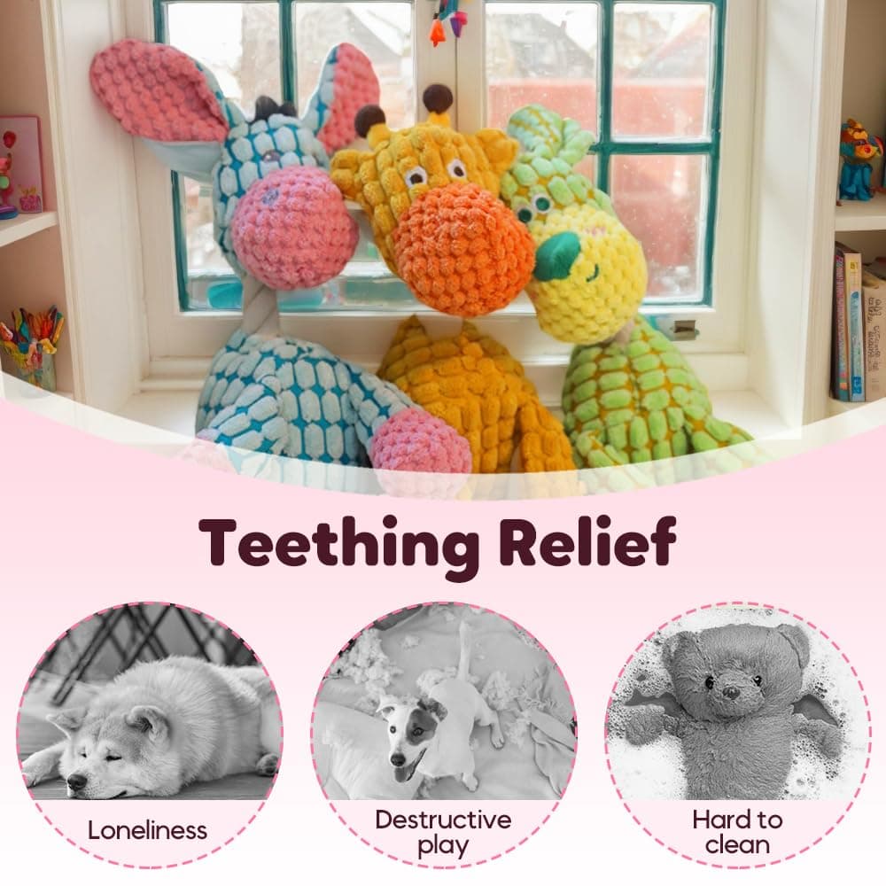 2026 New Dog Toys, Indestructible Plush Dog Toy for Aggressive Chewers, Interactive Squeaky Soft Puppy Chew Toy, Durable Teething Toys for Small Medium Large Dogs (Blue) - image 5