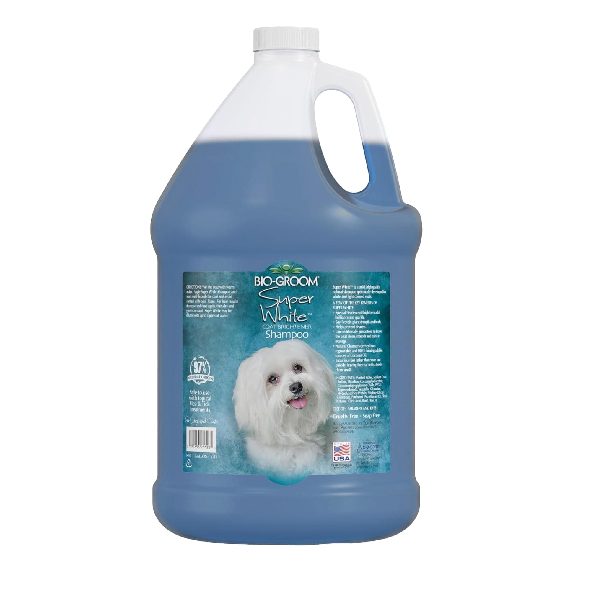 Bio-Groom Super Whitening Dog Shampoo - Whitening Pet Shampoo, Dog Bathing Supplies, Puppy Wash, Grooming Supplies, Cruelty-Free - 1 Gallon
