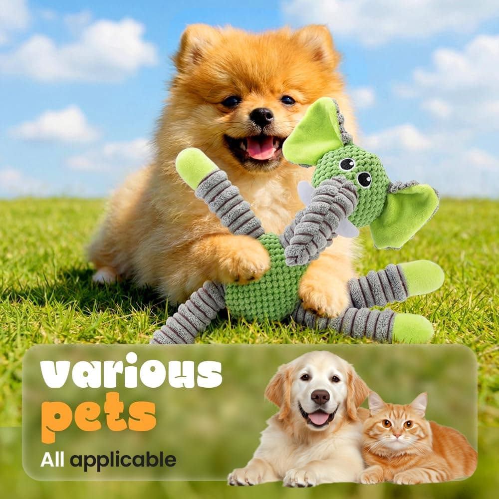 Indestructible Dog Toys for Aggressive Chewers, Durable Squeaky Plush Toys for Large Medium Small Dogs, Tough Chew Toys with Interactive Sounds for Puppy Anxiety Relief (Cartoon Brown Bear) - image 5
