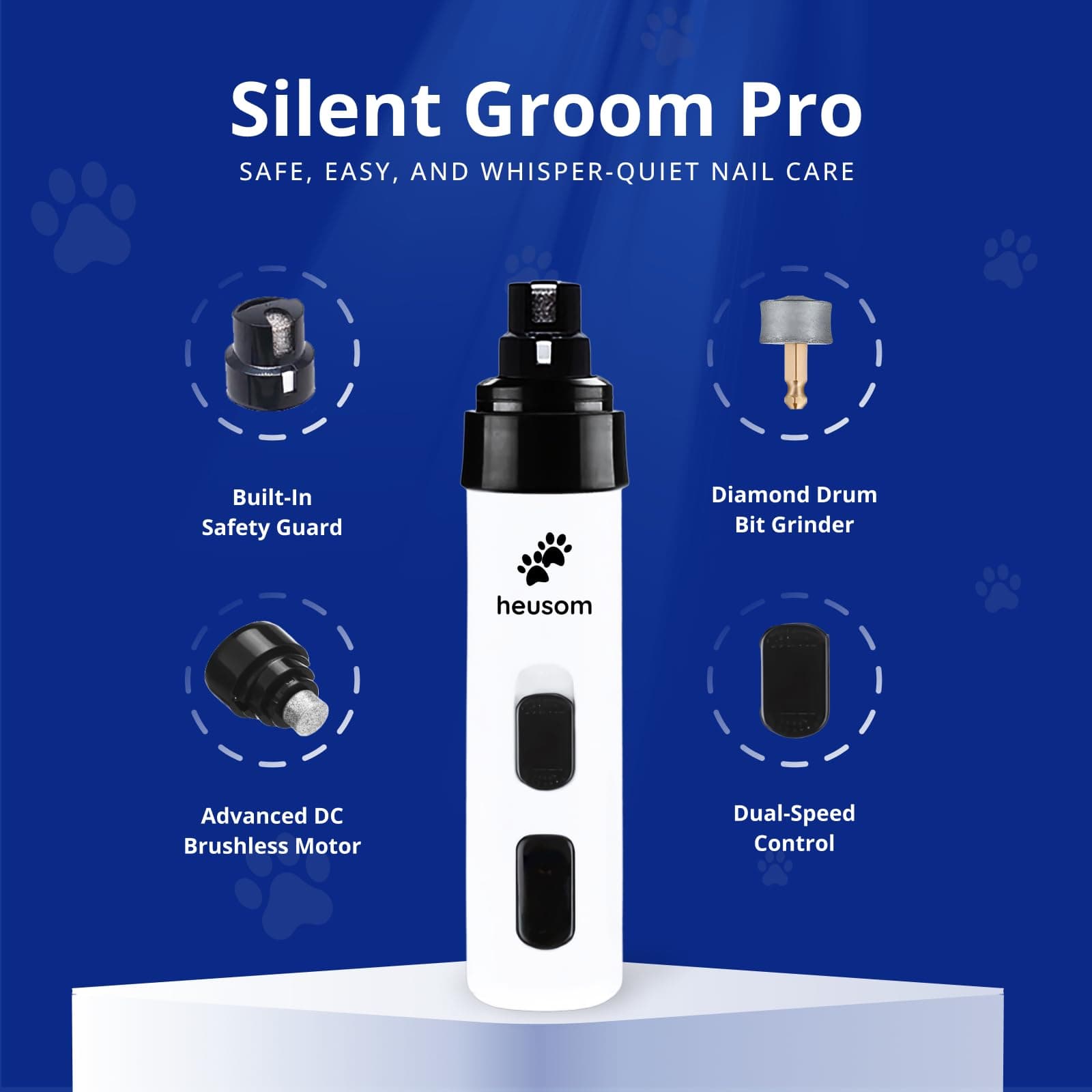 Silent Groom Pro Pet Nail Grinder | Whisper Quiet Claw Trimmer for Dogs, Cats and Other Animals | Safe & Stress Free Nail Grooming, Ideal for Sensitive Dogs of All Breeds & Sizes - image 2