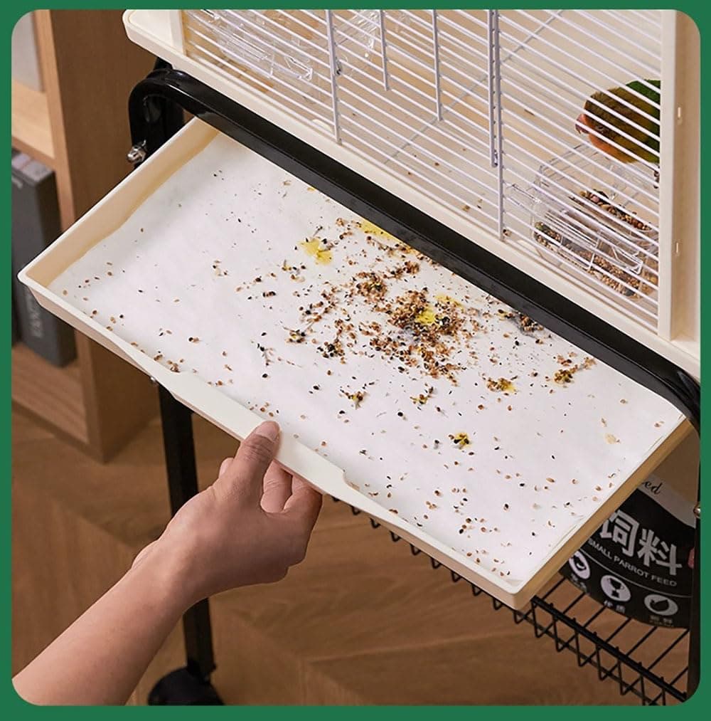 Firdnyohs 100PCS Bird Cage Liner Papers, Disposable Cage Paper Liners Precut Absorbent Cushion Pad Mat Accessories for Pet Bird Parrot (White) - image 6