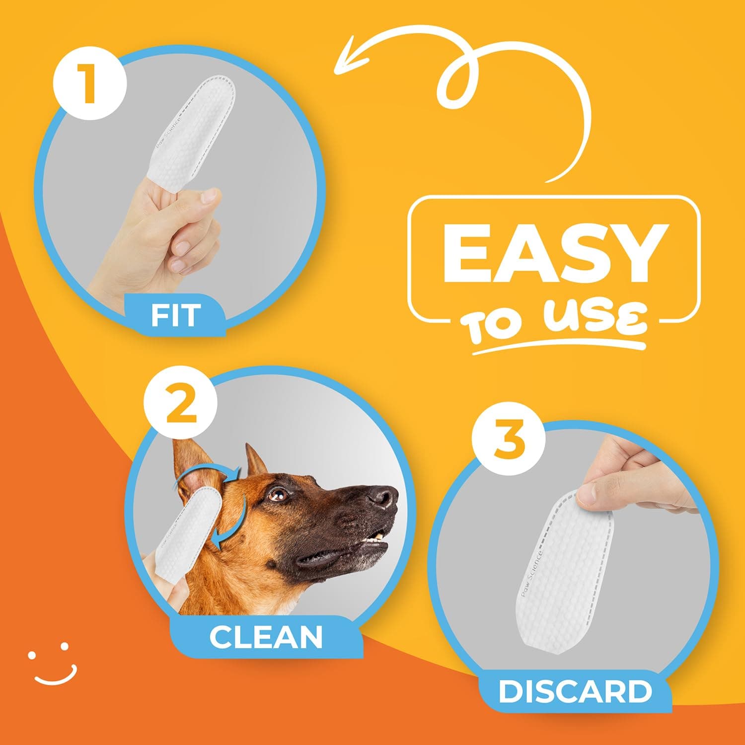 Dog Ear Cleaner Wipes – Finger Wipes for Dogs & Cats – Cleaning, Soothing, & Deodorizing Itchy Ears – Pet Ear Relief Solution (Coconut) - image 8