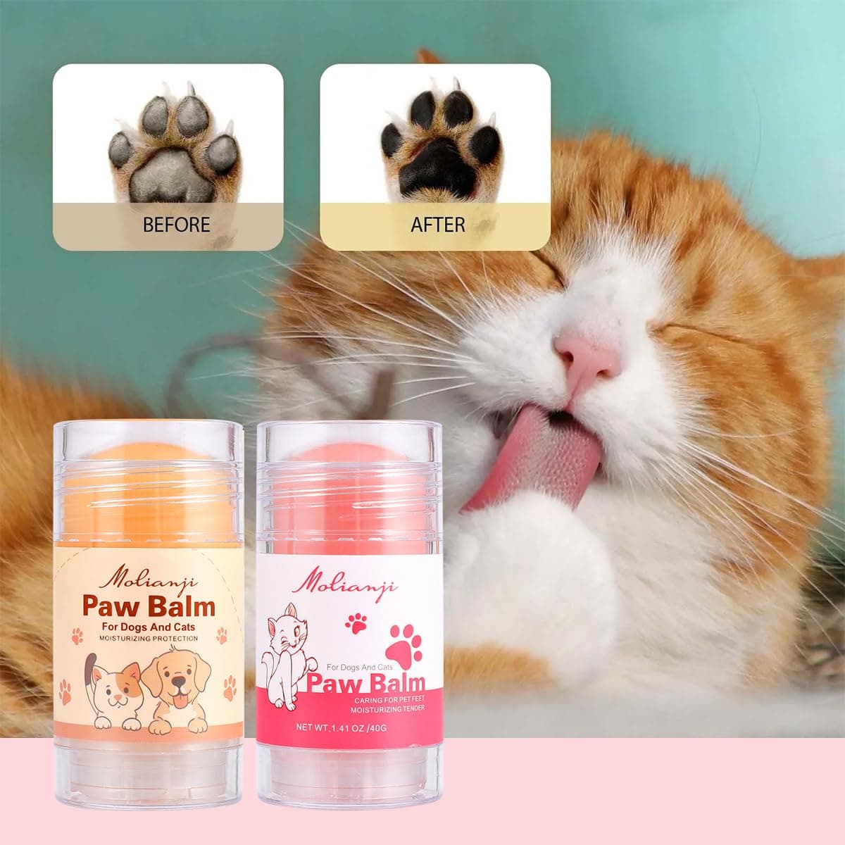 Dog Paw&Nose Balm Lick Safe1.4oz(40g),All-Natural Ingredients Pets Paw Wax,Healing Moisturizer with Coconut Oil&Honey,for Dry Cracked Dog & Cat Paws,Nose & Elbows, Horse Hoof, Joint Care - image 6