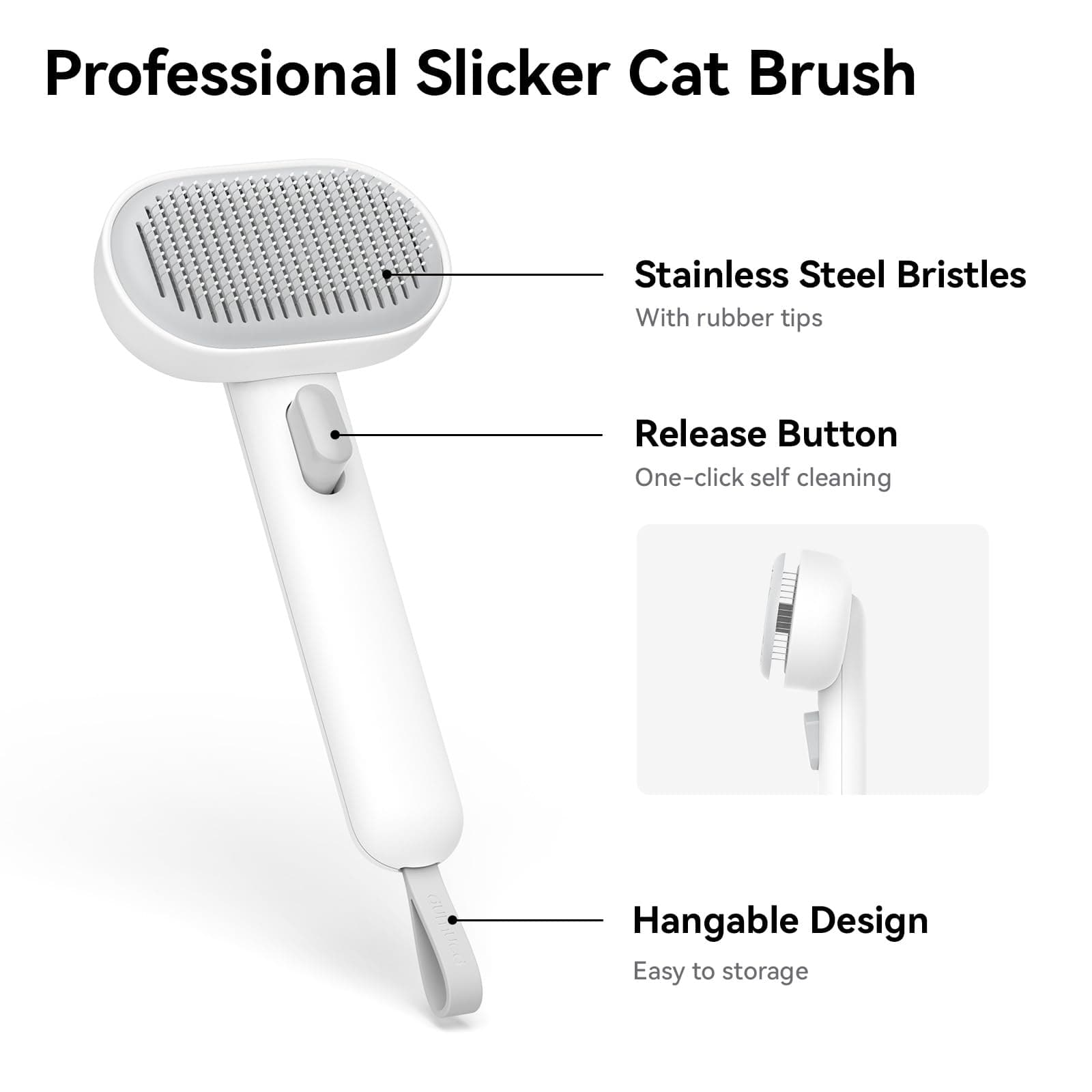 Aumuca Cat Brush for Shedding, Cat Brushes for Indoor Cats, Cat Brush for Long or Short Haired Cats, Cat Grooming Brush Cat Comb for Kitten Rabbit Massage Removes Loose Fur - image 2