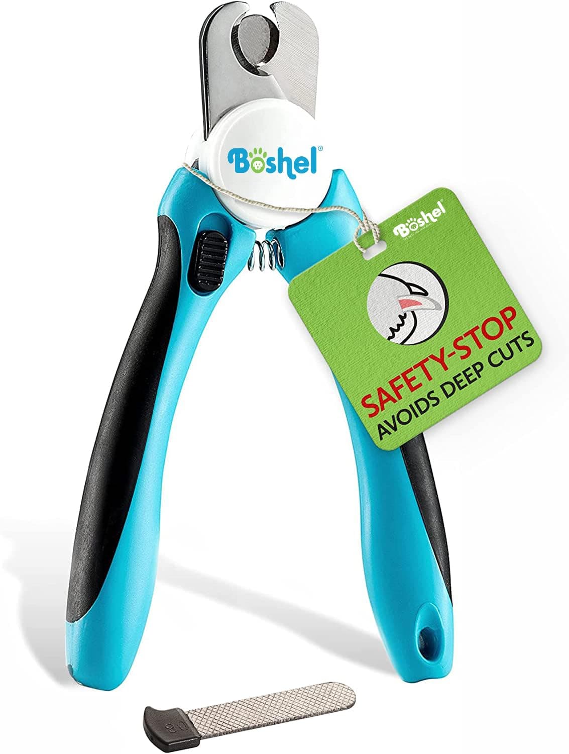 Boshel Large Dog Nail Clippers with Safety Guard to Avoid Over-Cutting Nails and Free Nail File, Razor Sharp Blades, Professional at Home Grooming