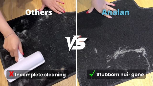 Analan Mini Pet Hair Remover for Car Detailing Supplies, Carpet Dog Hair Remover for Car Interior, Triangle Dog Hair Remover for Auto Detailing, Couch, Furniture, Lint, Carpet (Jet Black) - image 8