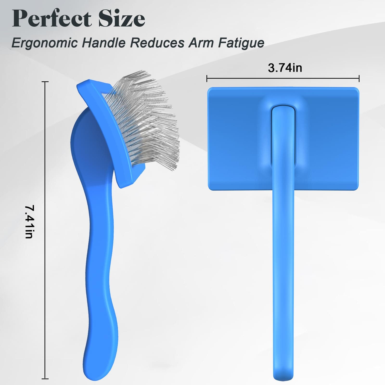 2PCS Slicker Brush for Dogs & Pet Comb,Professional Dog Grooming Brush (Cats,Goldendoodles,Poodles,Labradoodles) with Extra Long Pins to Effectively Remove Tangles, Knots and Mats (Blue, Medium) - image 6