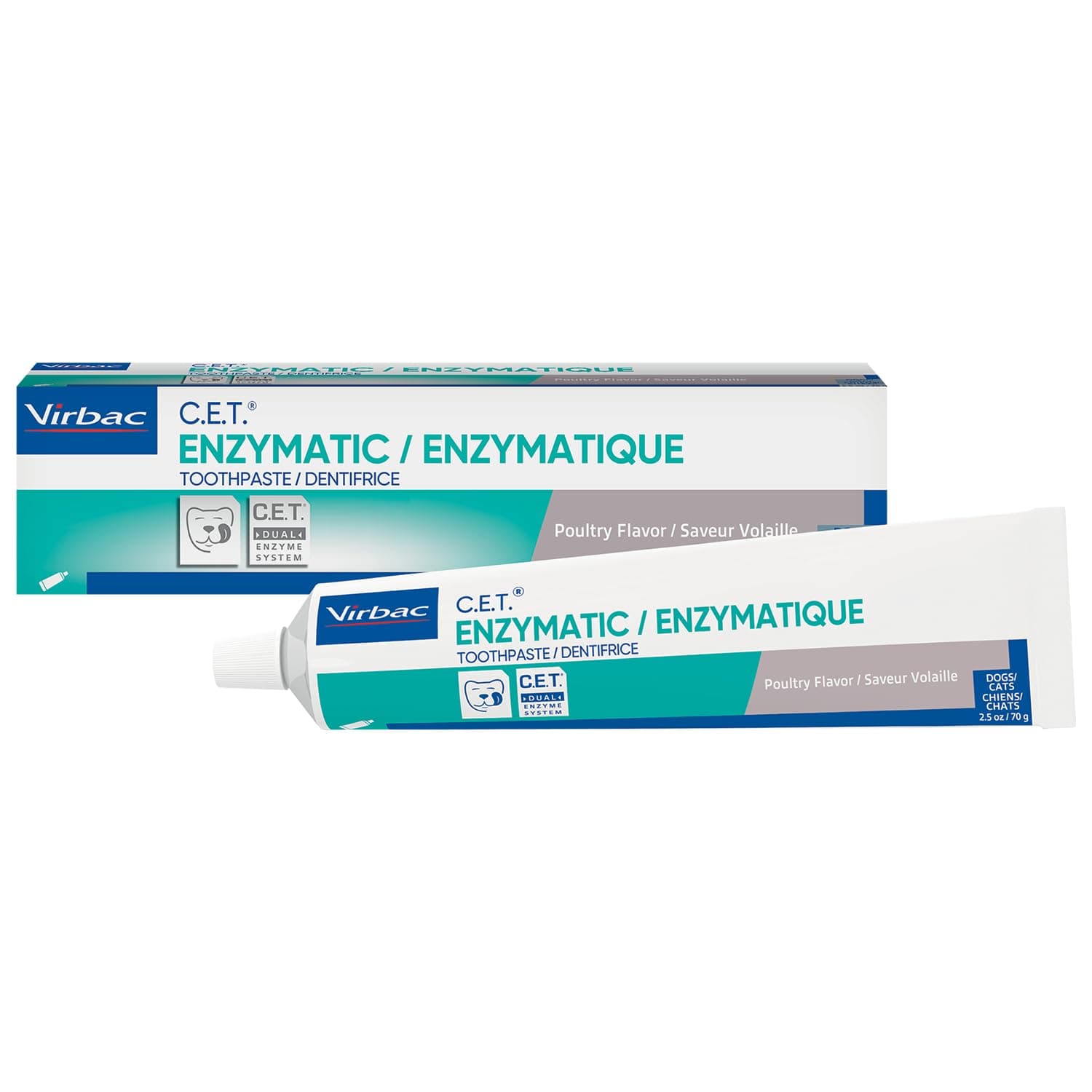 Virbac C.E.T.&reg; Enzymatic Toothpaste| Tartar & Plaque Control for Fresh Breath | Pet Dental Care Toothpaste | Poultry Flavor, 2.5 oz
