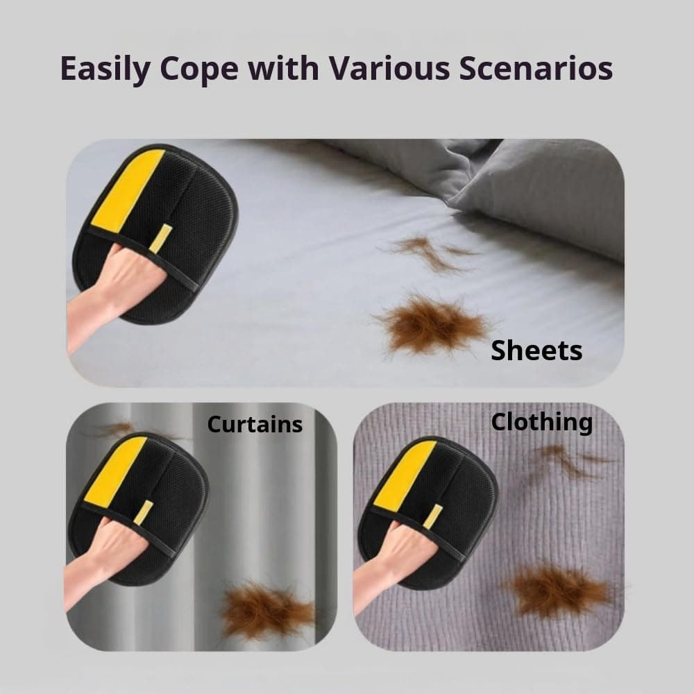 Cat Hair Remover Furniture,Electrostatic Pure Path Pet Dog Hair Remover Glove for Dogs Cats,Reusable & Washable Yomi Pet Hair Removal Gloves for Furniture Clothes, Couch, Carpet, Car Seat, Bed - image 6