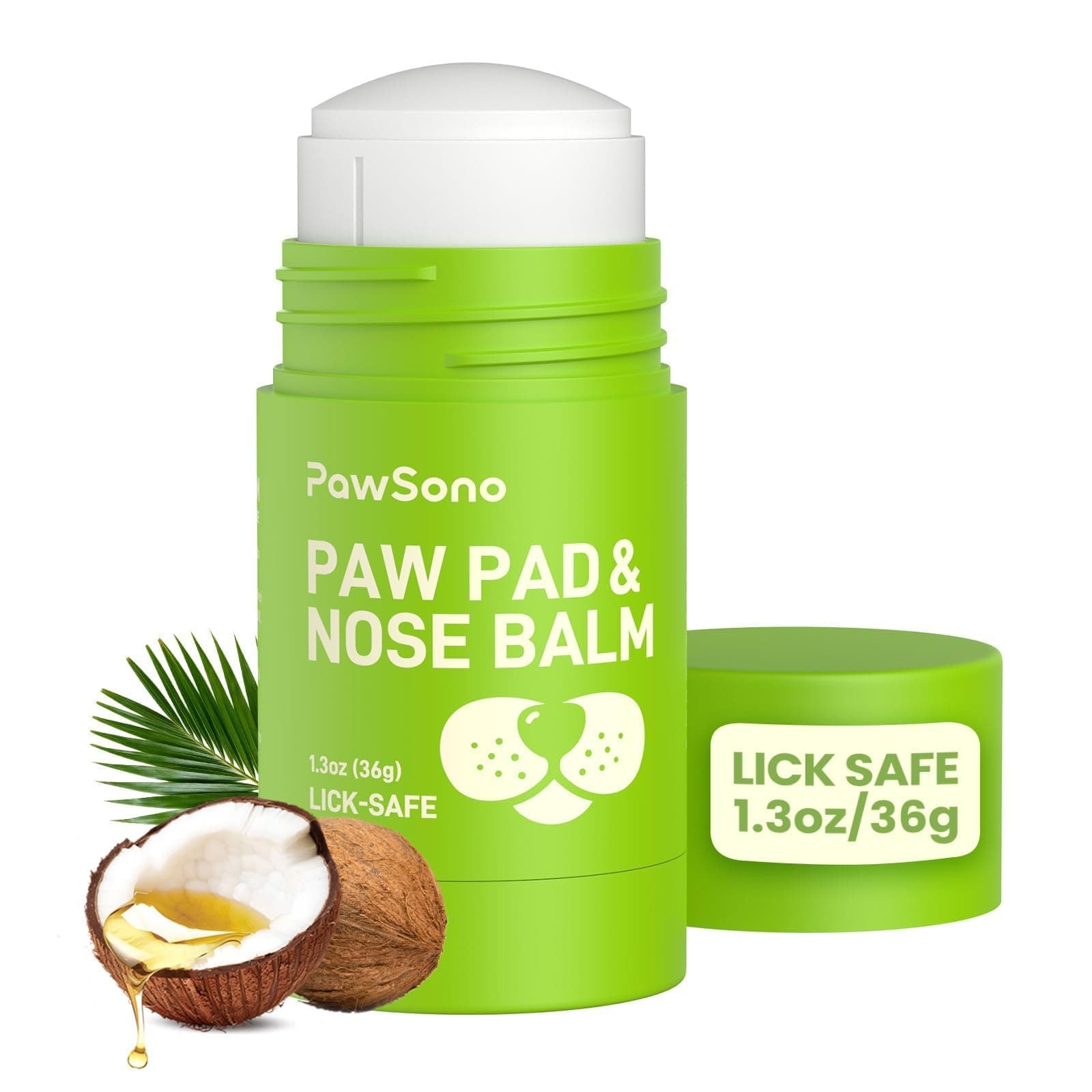 Lick-Safe Dog Paw & Nose Balm with Coconut Oil | Winter Snow, Road Salt & Cold Pavement Protector | All-Natural Moisturizer & Soother for Dry, Cracked Pads & Snout | Horse Hoof, Joint Care