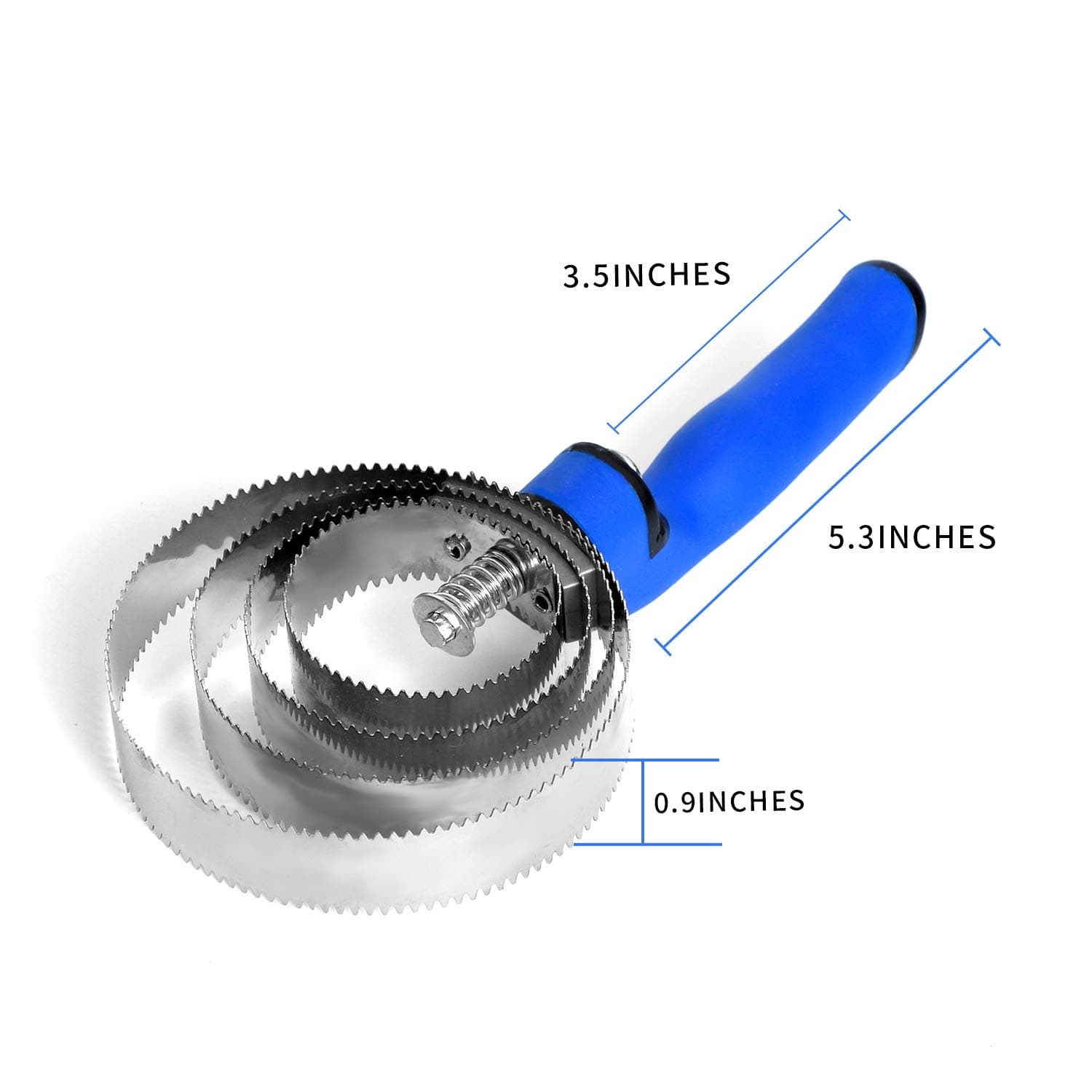 Reversible Stainless Steel Curry Comb with Soft Touch Grip (Blue) - image 3