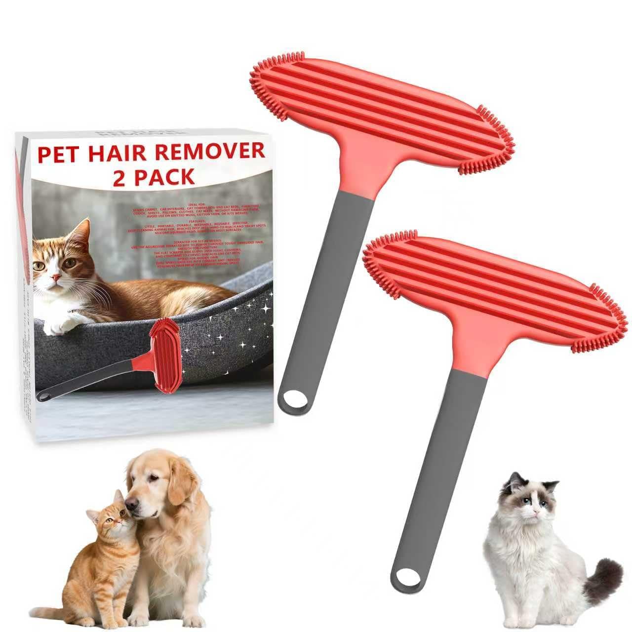 Pet Hair Removal Tool for Dog and Cat,Pet Hair Remover Removes Fur and Lint from Couch,Carpet,Cat Tree Tower Bed,Car Interiors,Rug,Mat,Coat,and Various Furniture,Silicone Material,Reusable,2 Pack