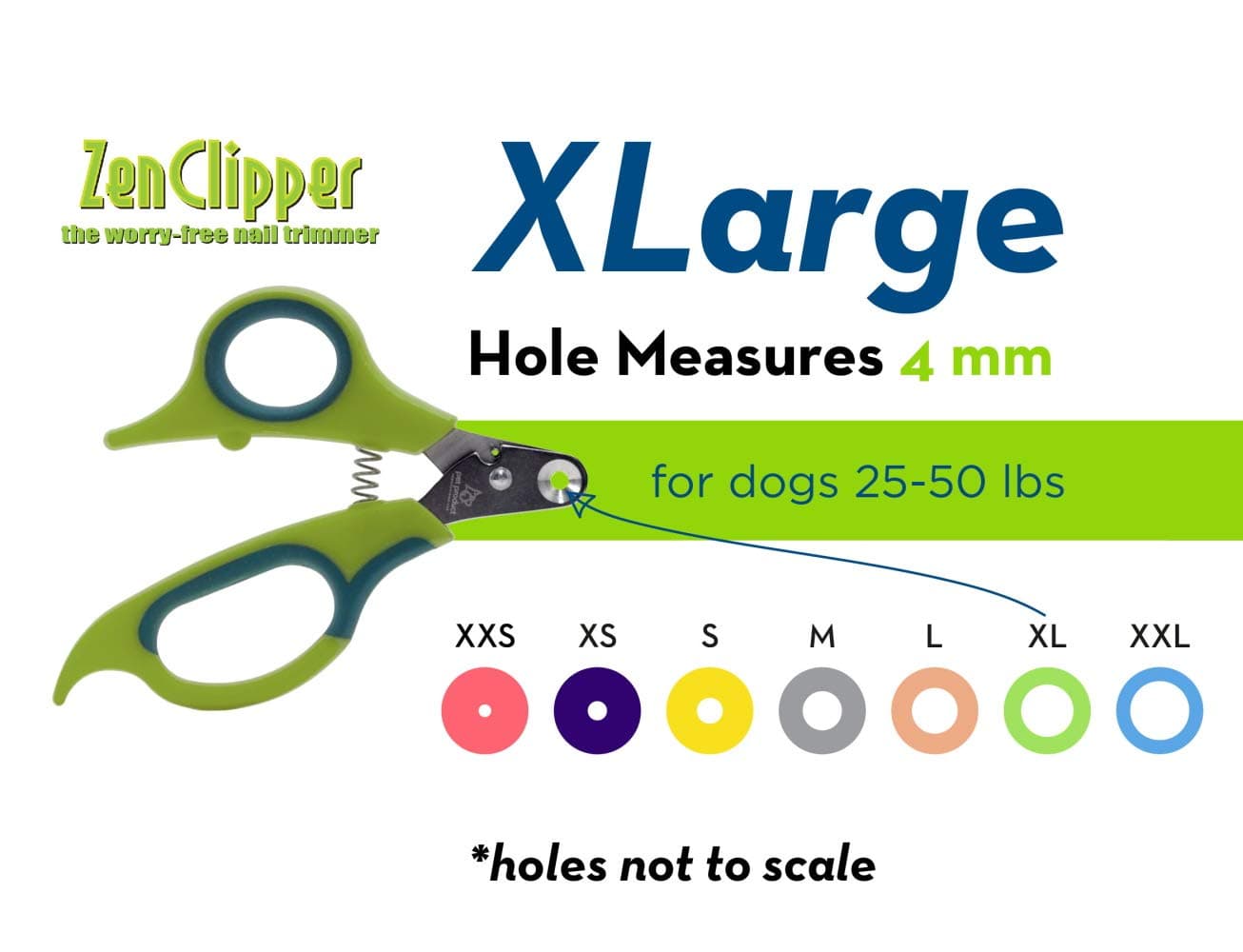 Zen Clipper Pet Nail Clipper for Dogs – Dog Nail Trimmer for Safer Pet Grooming Care - Clean, Quiet, and Easy-to-Use Stainless Steel Claw Trimmer - (4mm Hole) - image 4