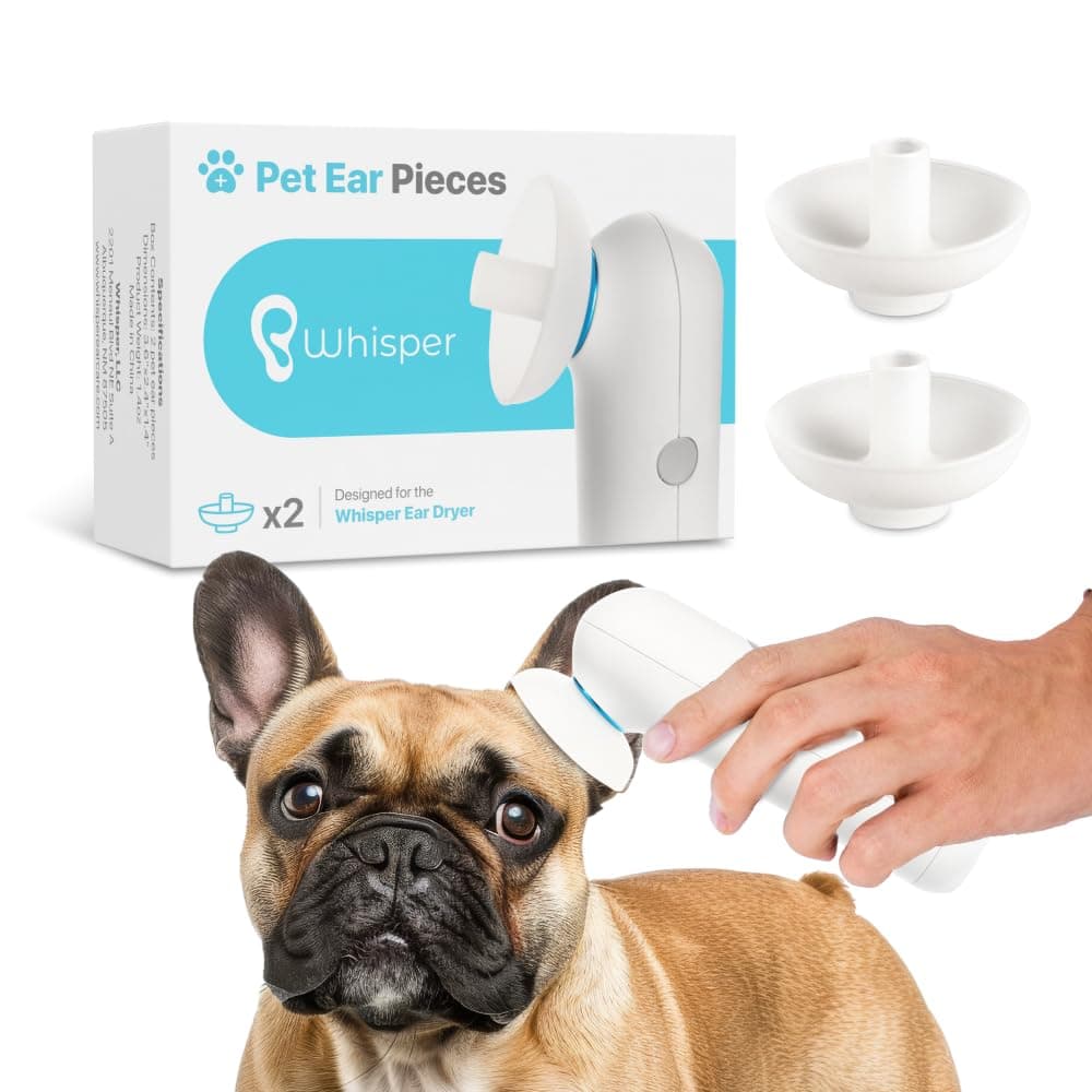 Whisper Pet Ear Pieces Ear Dryer | Remove Water, Dog Ear Infection Treatment, Dog Ear Cleaner, Alternative to Dog Ear Wipes | Dog Yeast Infection Treatment for Dogs | Zymox Ear Solution for Dogs