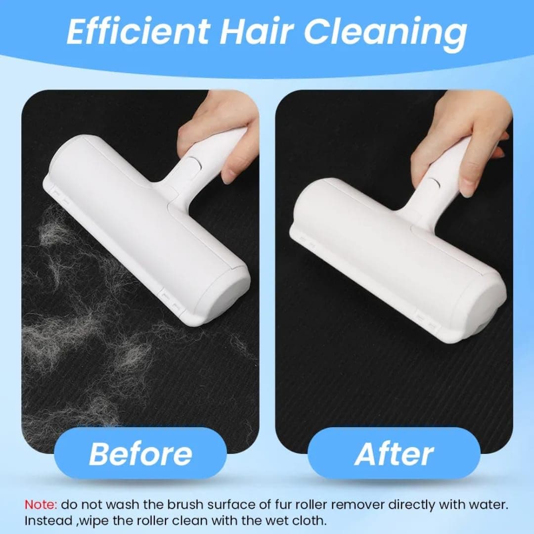 Pet Hair Remover – Reusable Lint Roller for Cat & Dog Hair on Furniture, Couch, Carpet, Car, Rugs & Bedding – Portable, Eco-Friendly, upgraded Handle (White) - image 7