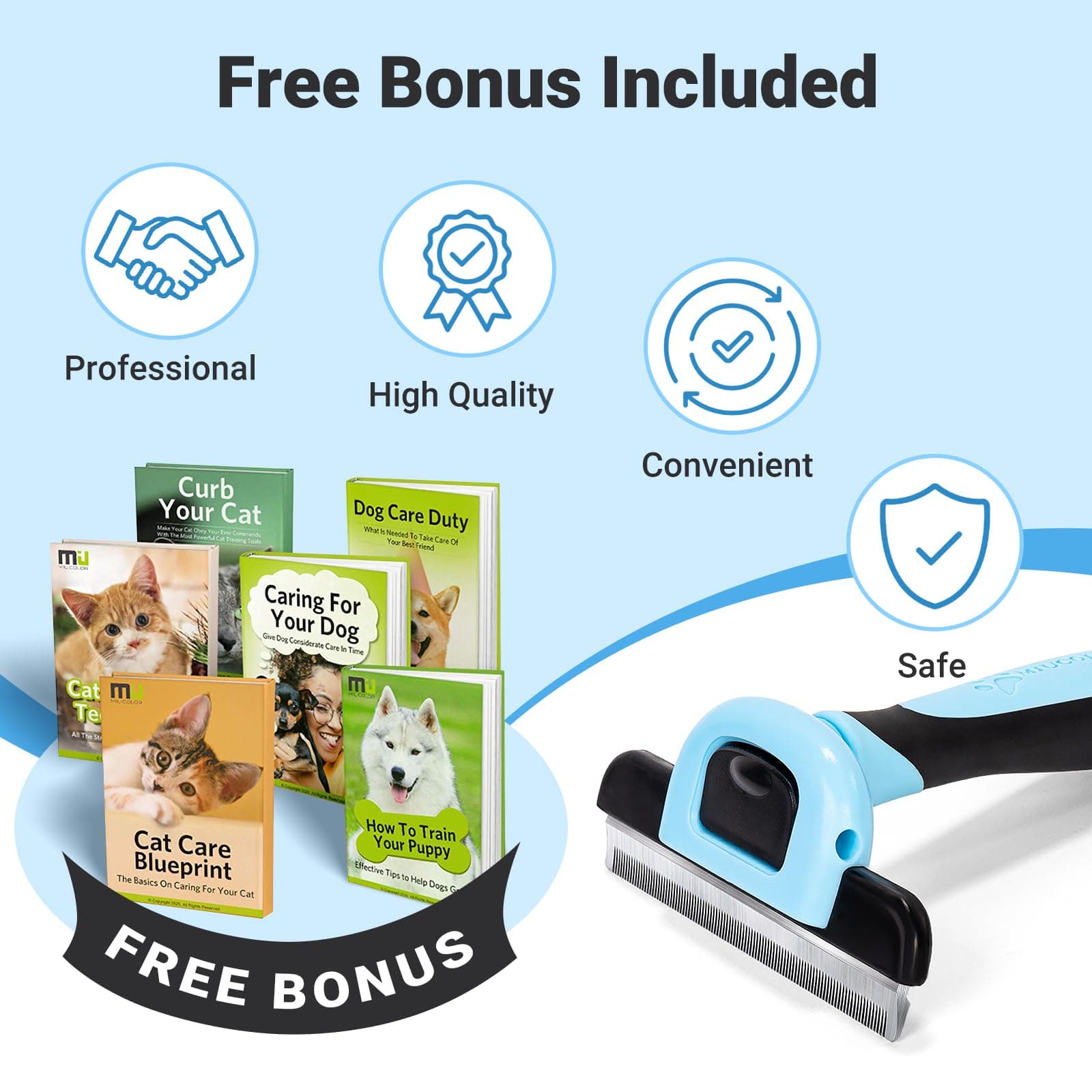 MIU COLOR Pet Grooming Brush, Deshedding Tool for Dogs & Cats, Effectively Reduces Shedding by up to 95% for Short Medium and Long Pet Hair - image 6