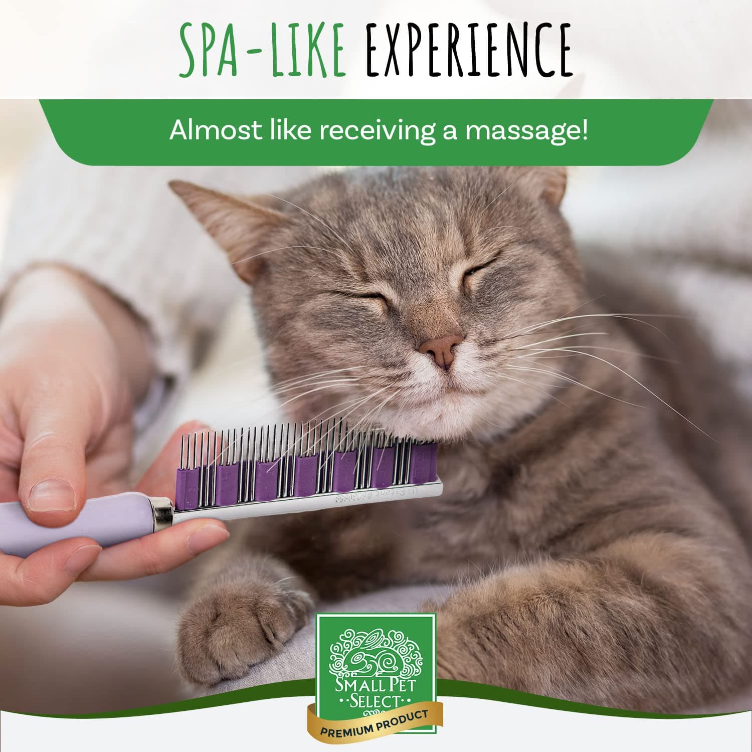 Small Pet Select - Hair Buster Comb for Rabbits, Cats and Dogs, Metal Pet Comb for Shedding and Detangling, Grooming Tool for Small Pets with Long and Short Fur - image 4