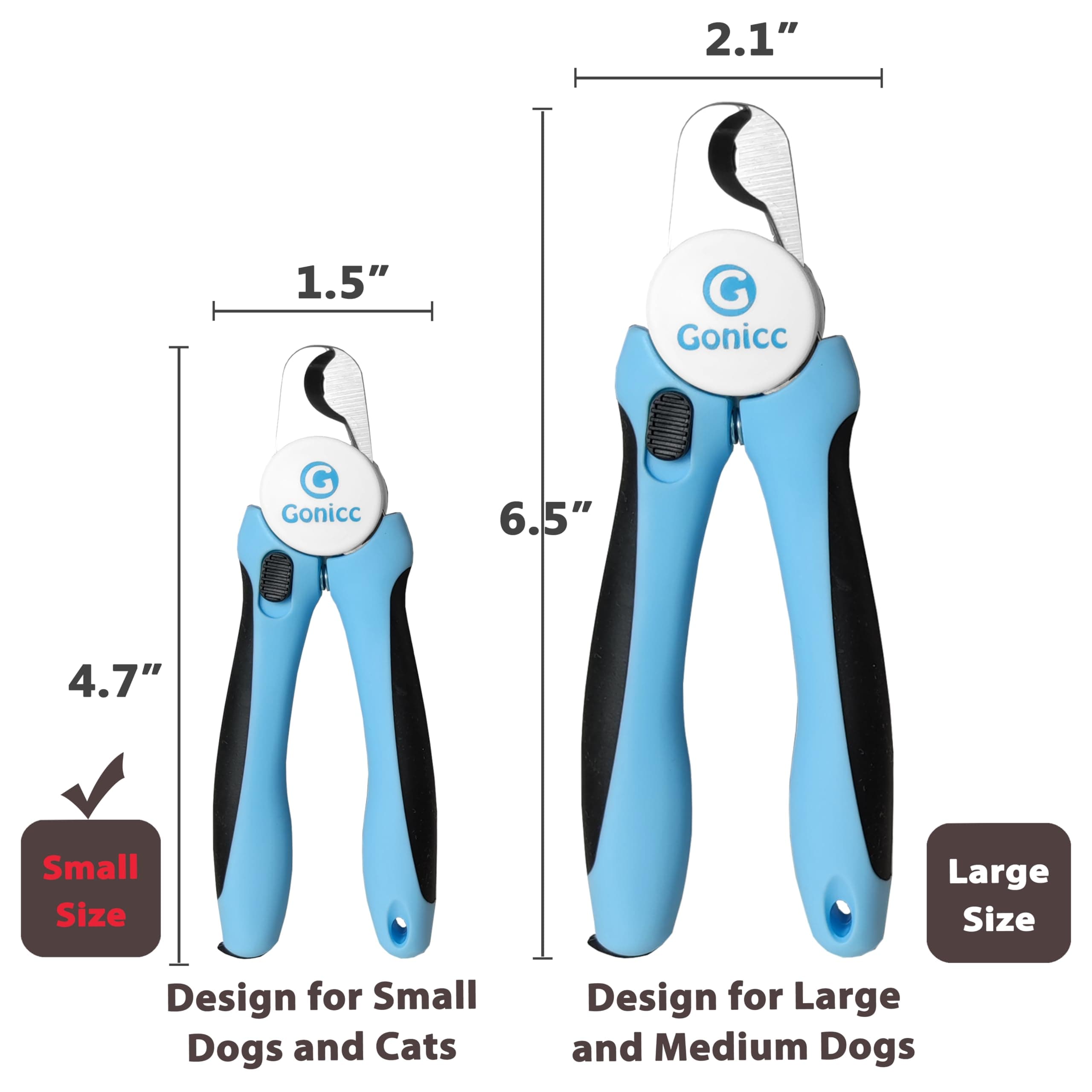 gonicc Professional Small Dog and Cat Nail Clippers Sharp Stainless Steel Pet Nail Trimmers(with Free Nail File in Handle), for Rabbit, Small Animal, with Safety Guard to Avoid Overcutting - image 4