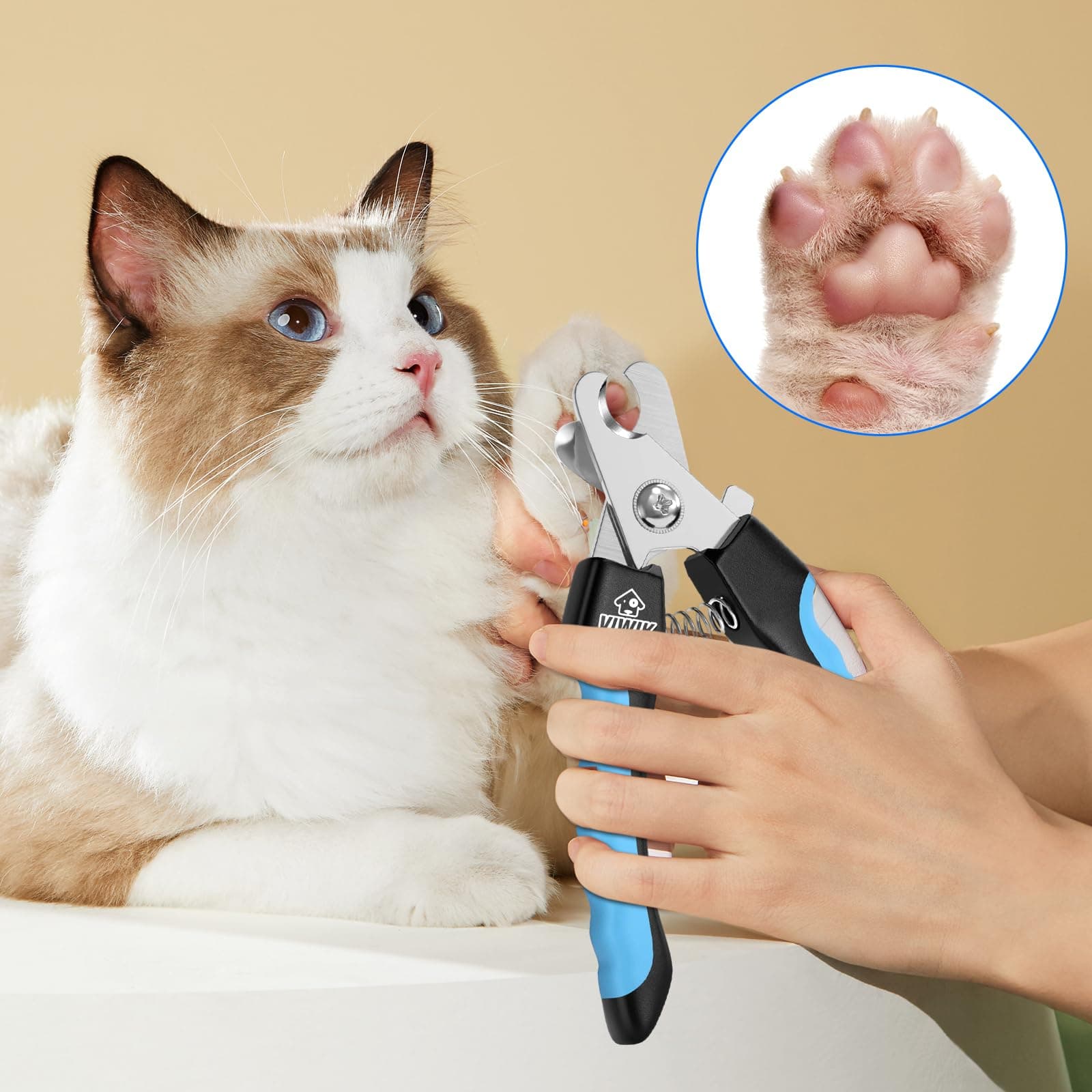 VIWIK Dog Nail Trimmers for Large Medium Dogs, Cats, Professional Dog Nail Clippers with File Quick Sensor & Safety Guard to Avoid Overcutting, Pet Claw Paw Clipper for Grooming with Toenail File Blue - image 4
