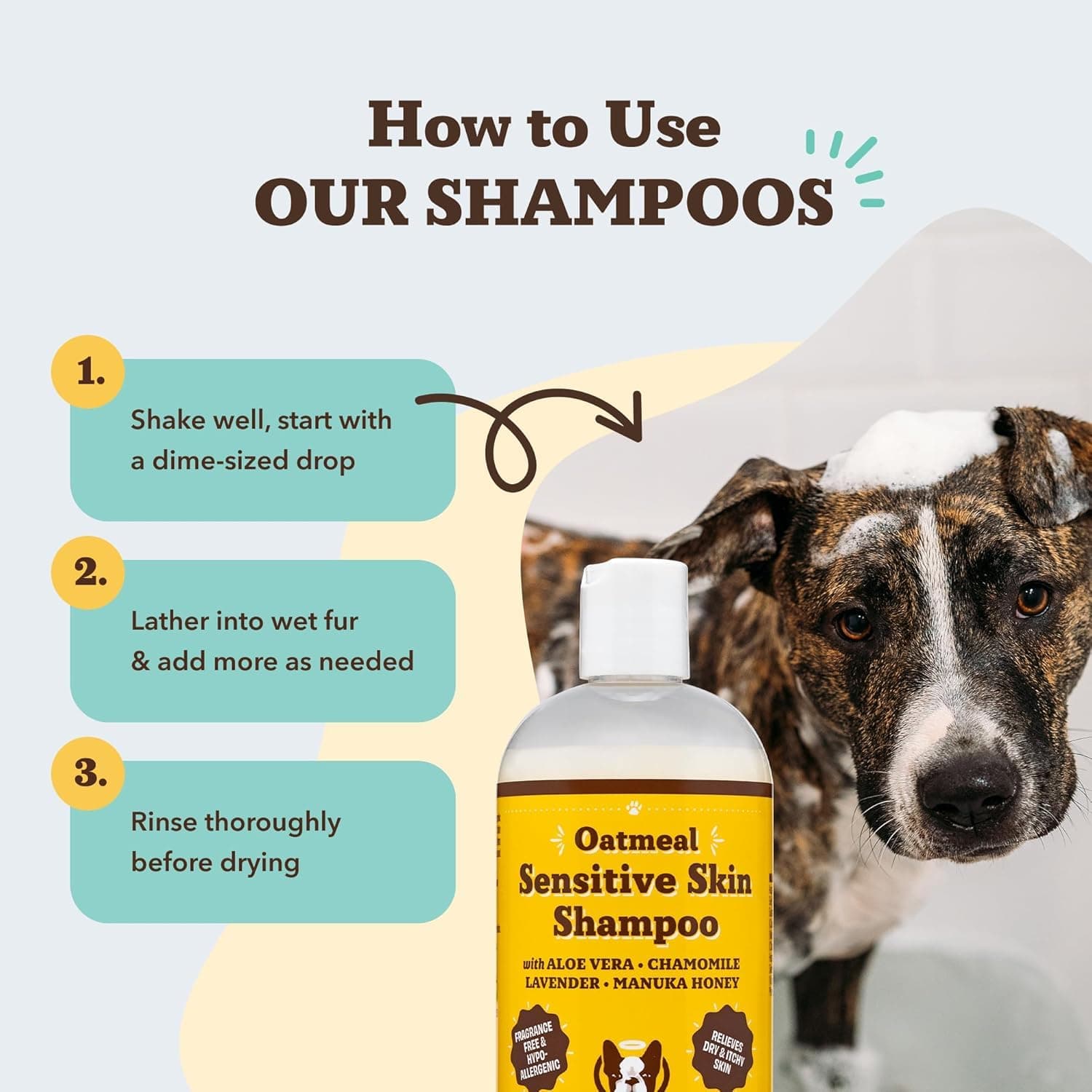 Natural Dog Company Oatmeal Shampoo for Dogs with Sensitive Skin, Ideal Anti Itch Dog Shampoo and Puppy Shampoo Oatmeal Itch Relief Dog Hypoallergenic Pet Shampoo, Deodorizing and Organic 12 oz - image 3