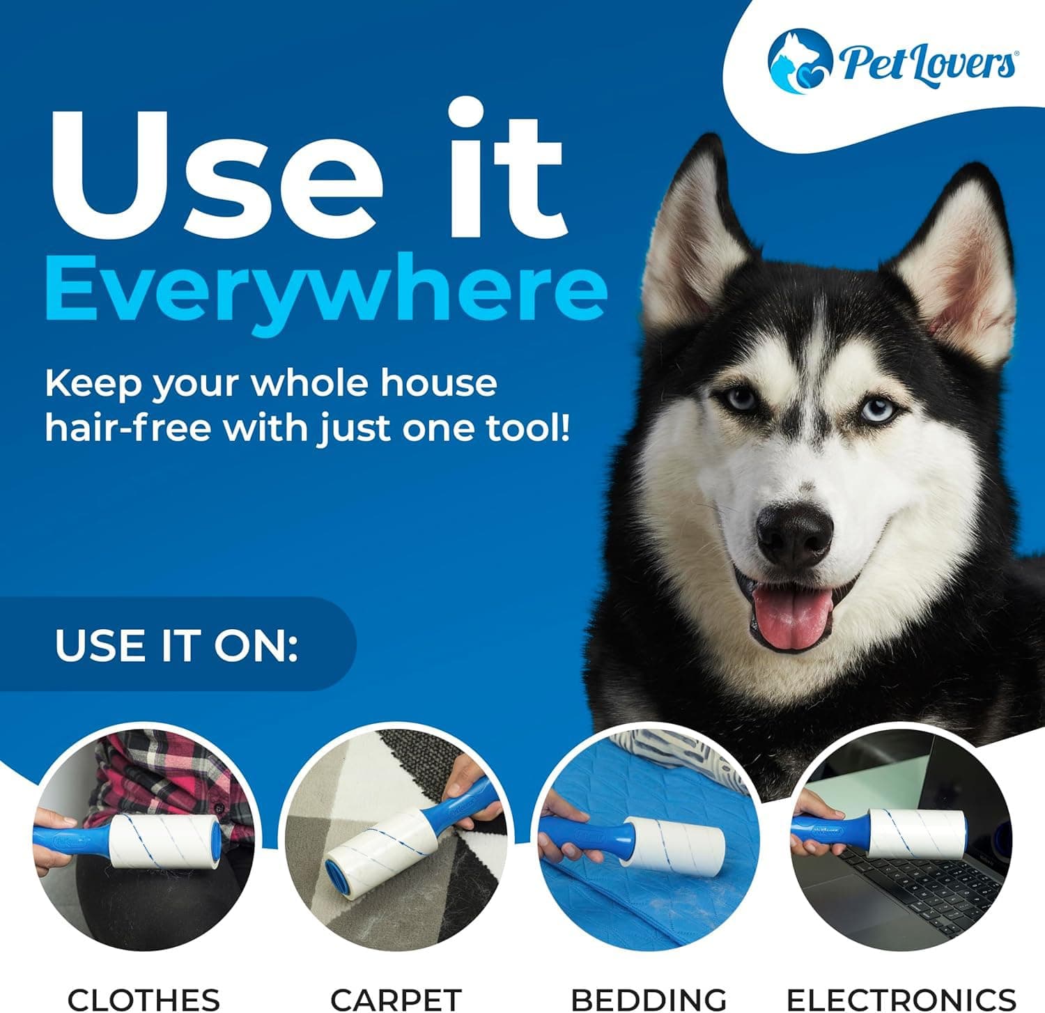 PetLovers Extra Sticky Lint Roller Mega Value Set 450 Sheets for Pet Hair Removal and Clothes, Dog and Cat Lint Remover 5 Pack - image 5