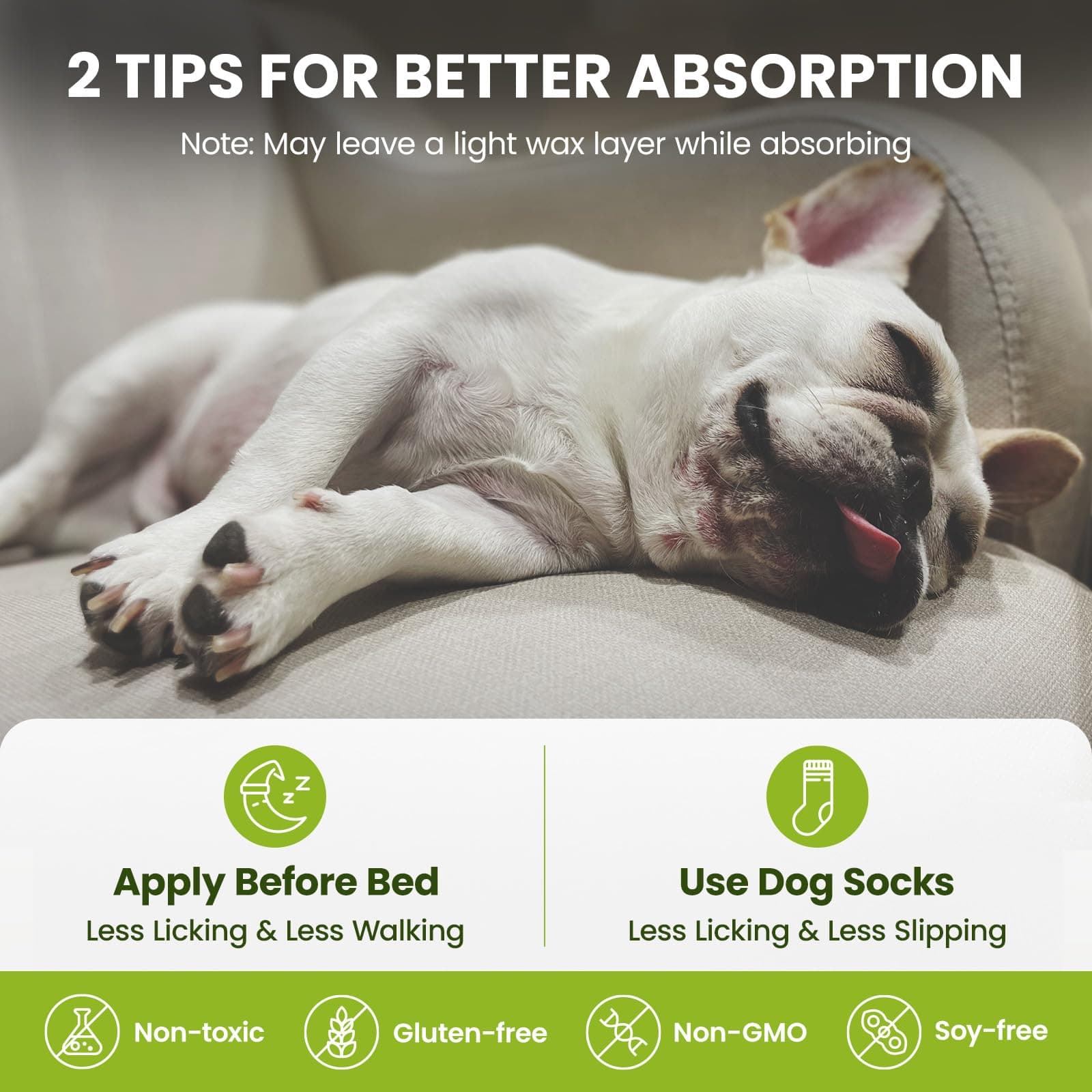 Lick-Safe Dog Paw & Nose Balm with Coconut Oil | Winter Road Salt & Cold Pavement Protector | All-Natural Moisturizer & Soother for Dry, Cracked Pads & Snout, Nose Butter for Bulldogs (60 g /2.1 oz) - image 8