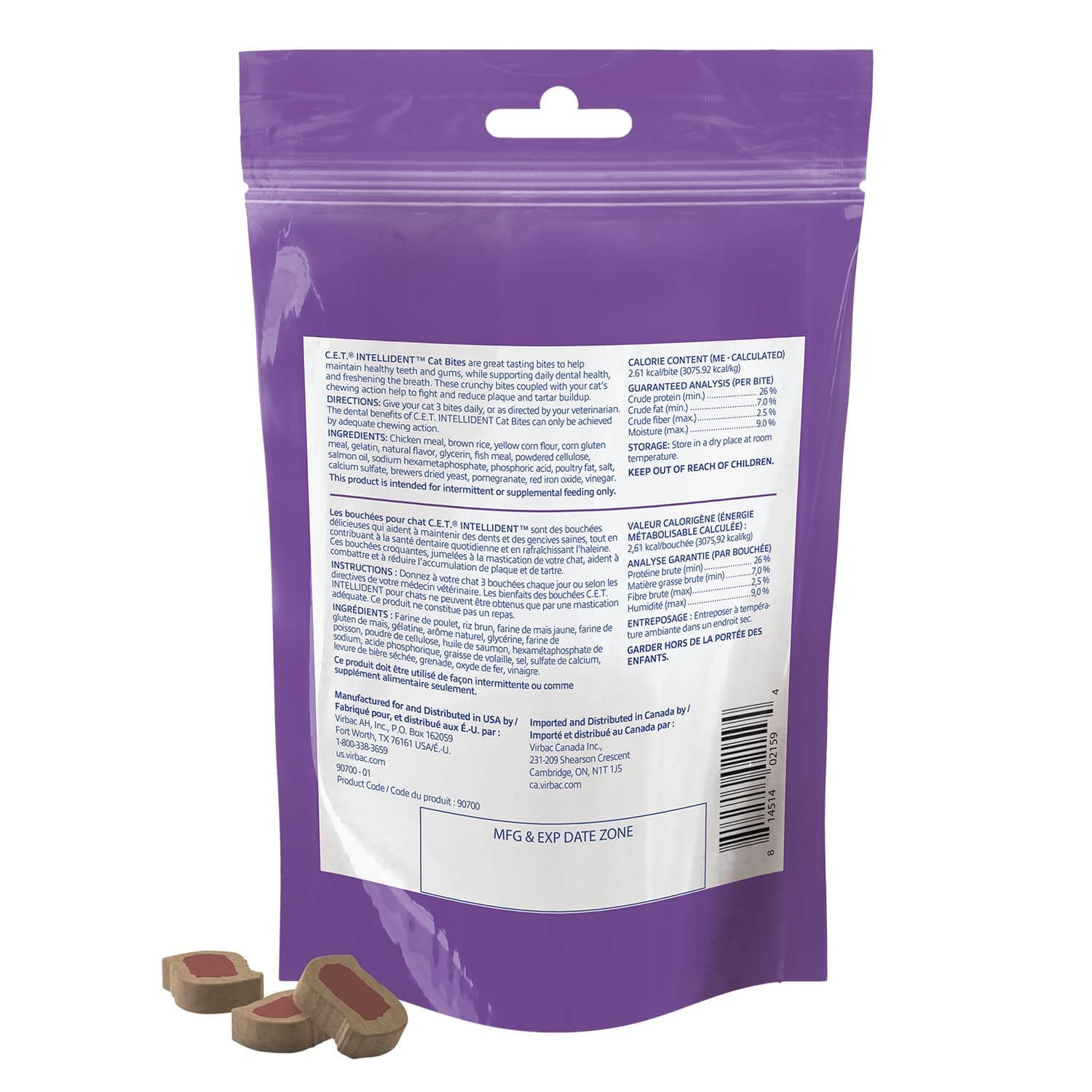 Virbac C.E.T.® INTELLIDENT® Cat Bites for Dental Care | Healthy Teeth and Gums | Fresh Breath, Chicken Flavor - image 2