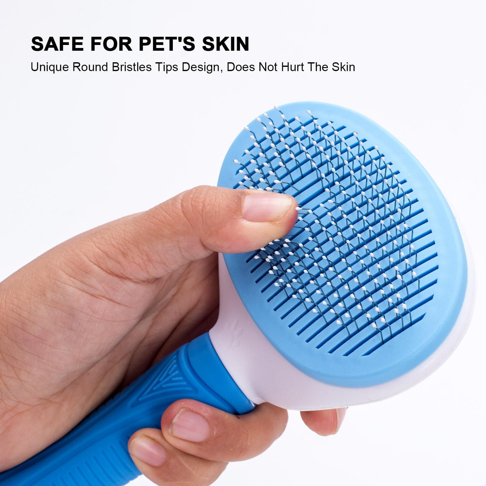 Self Cleaning Slicker Brush for Pet Grooming - Removes Loose Undercoat and Sheds, Suitable for Long and Short Hair Cats and Dogs, with Massaging Bristles - image 5