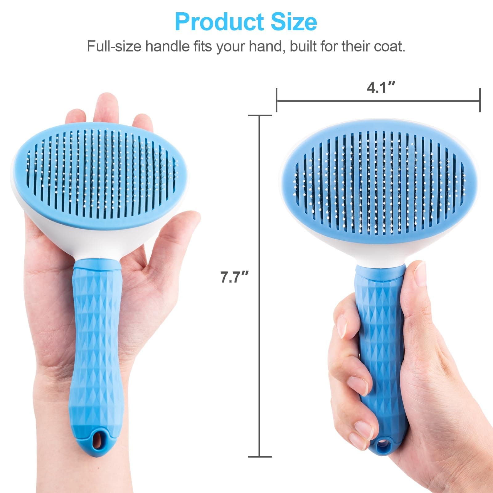 Depets Self Cleaning Slicker Brush, Dog Cat Bunny Pet Grooming Shedding Brush - Easy to Remove Loose Undercoat, Pet Massaging Tool Suitable for Pets with Long or Short Hair - image 5