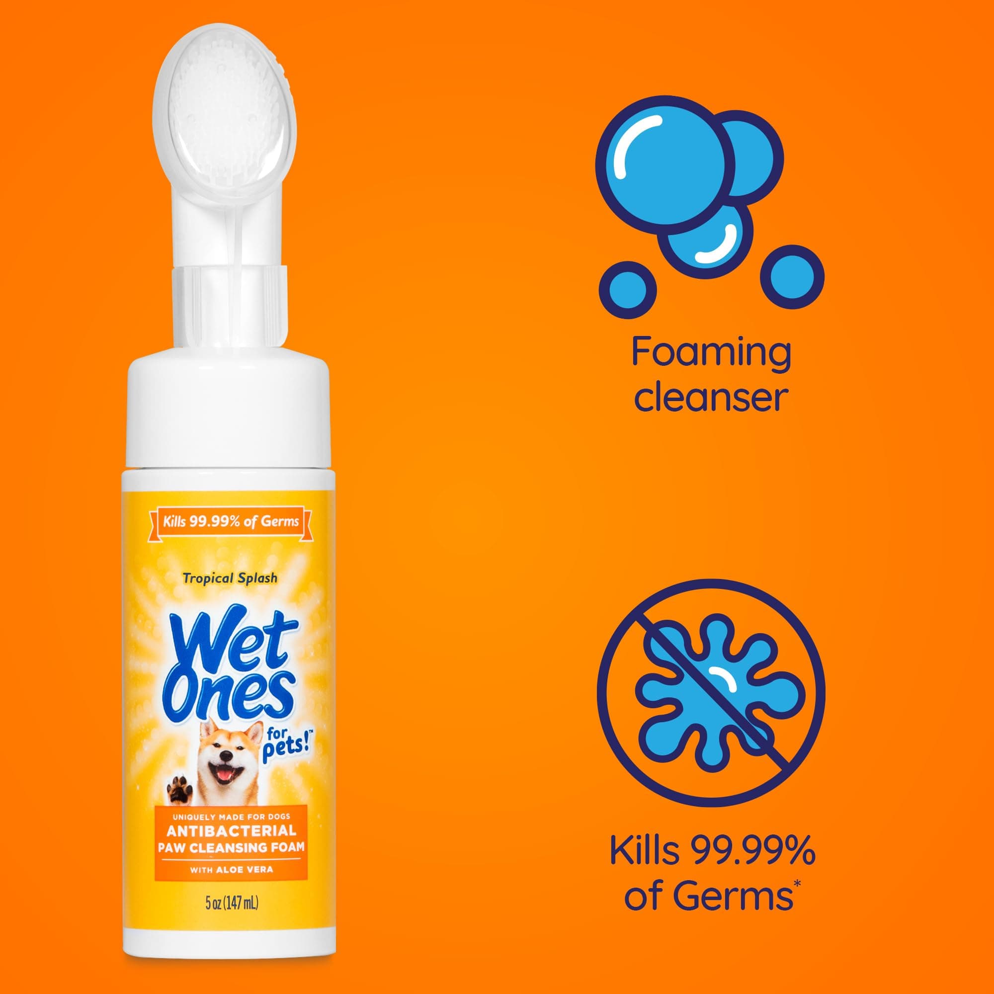 Wet Ones for Pets Antibacterial Dog Paw Cleaner with Built-in Brush, Foaming No-Rinse Formula for Cleaning Dirty Paws After Walks, Gentle Everyday Paw Wash for Dogs, 5 Oz - image 5