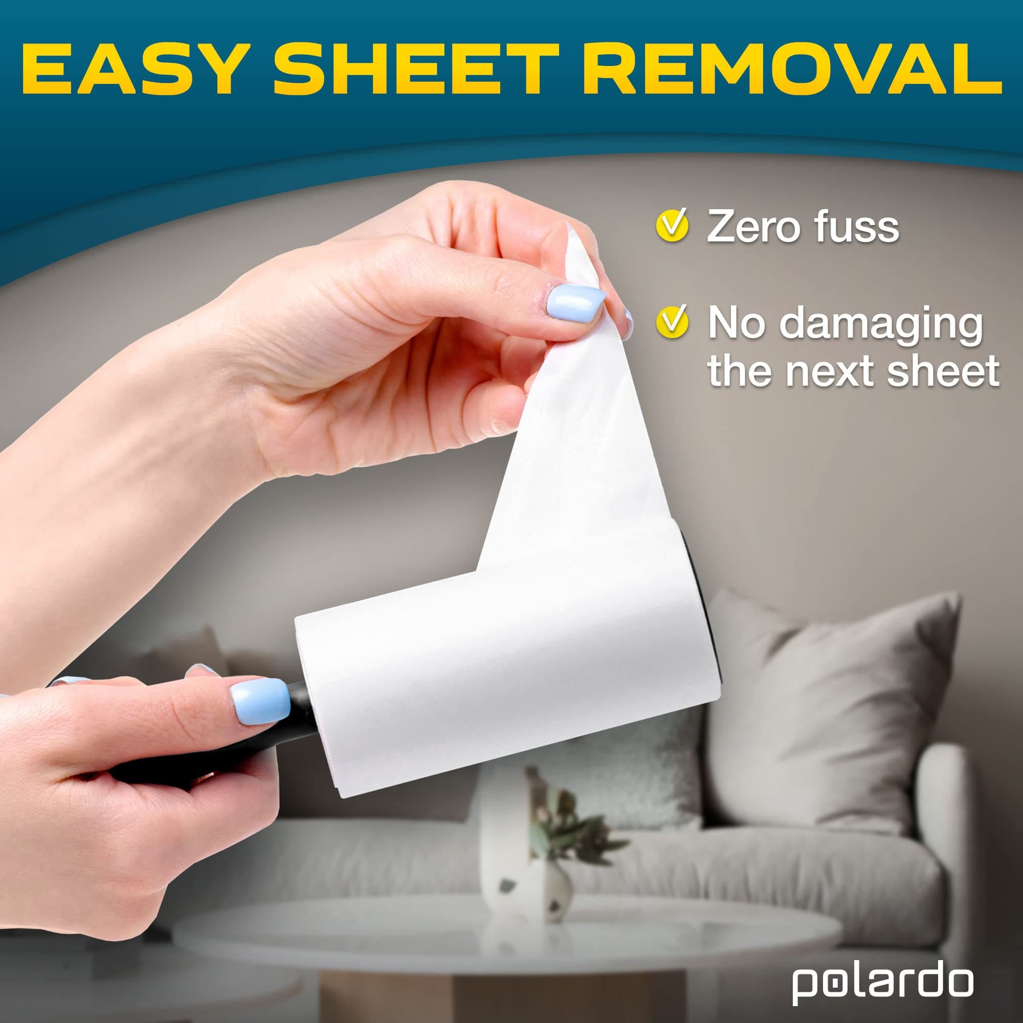 Lint Rollers for Pet Hair, Sticky, Remover for Couch, Clothes Furniture and Carpet. Dog Hair Remover Cat Hair, Animal Fur, Fuzz. 5 Large Lint Rollers - image 4