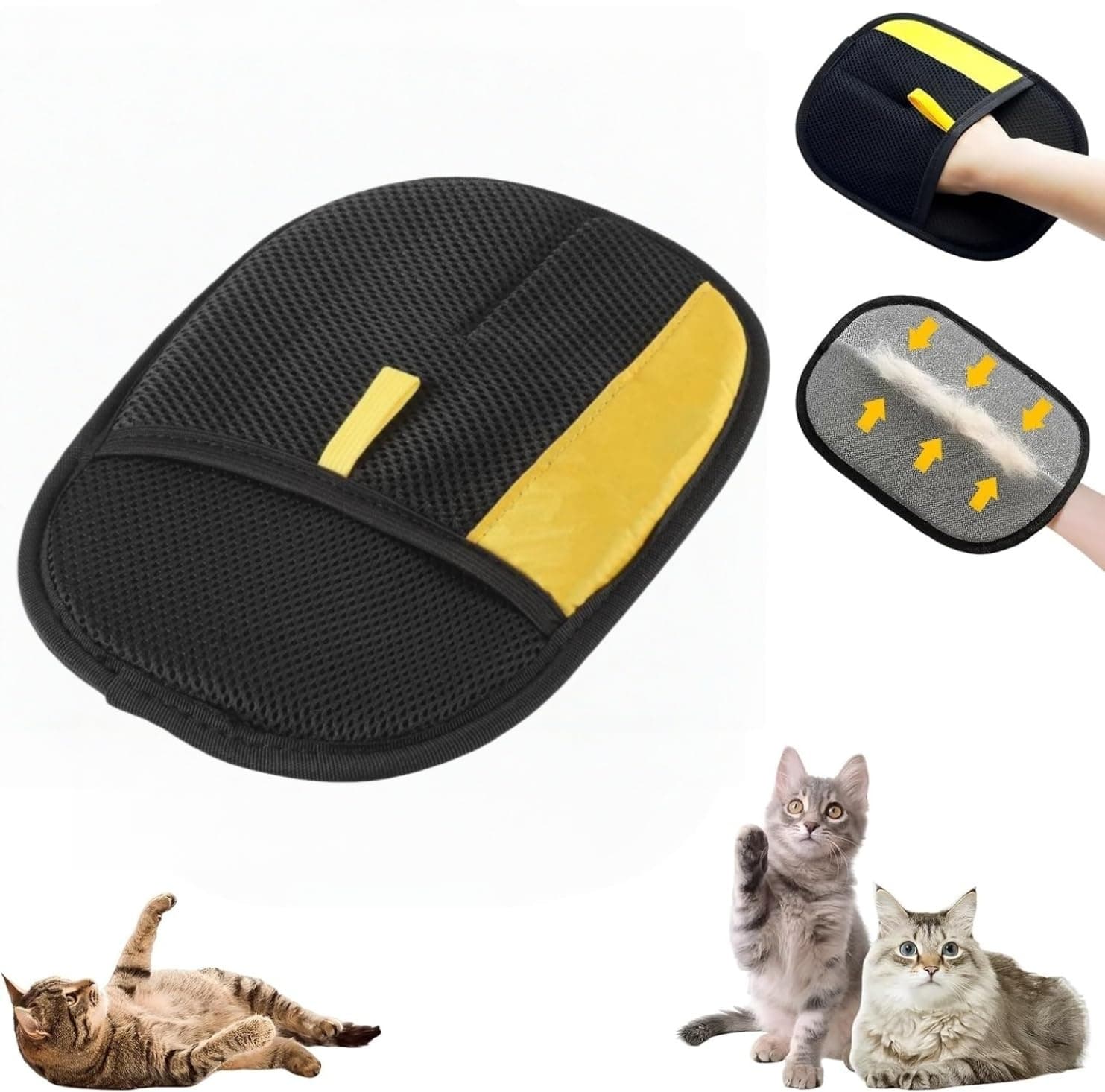 Cat Hair Remover Furniture,Electrostatic Pure Path Pet Dog Hair Remover Glove for Dogs Cats,Reusable & Washable Yomi Pet Hair Removal Gloves for Furniture Clothes, Couch, Carpet, Car Seat, Bed