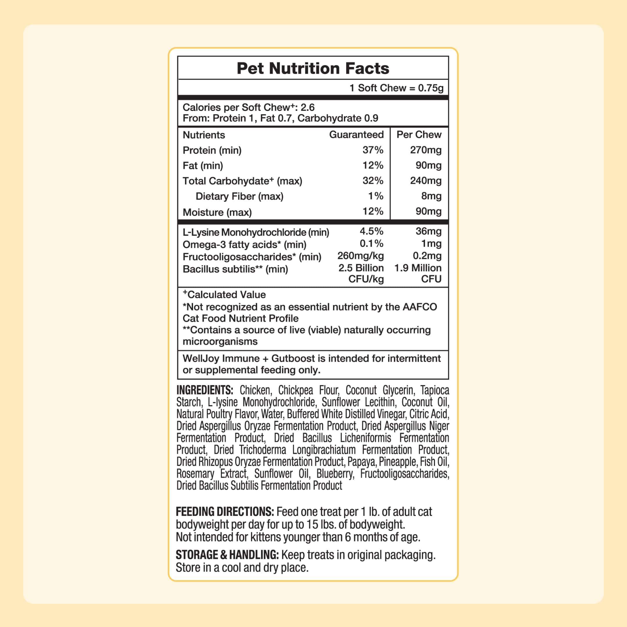 New! WellJoy Cat Treat Immune+ GutBoost | with Lysine | Supports a Healthy Respiratory System & Immune Defenses | Dual-Benefit Formula | Vet Formulated | Made in USA | Real Chicken | 120 Soft Chews - image 5