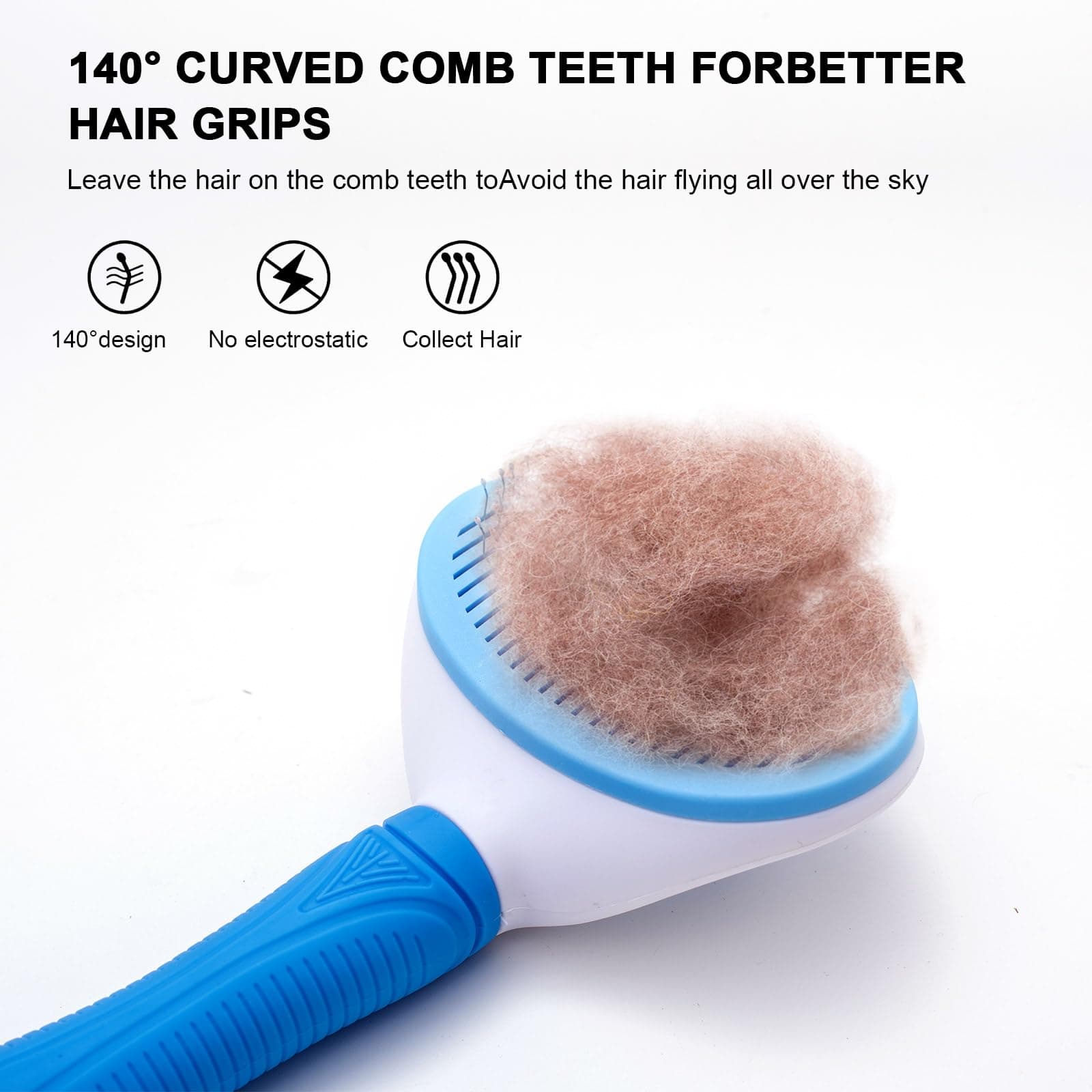 Self Cleaning Slicker Brush for Pet Grooming - Removes Loose Undercoat and Sheds, Suitable for Long and Short Hair Cats and Dogs, with Massaging Bristles - image 4