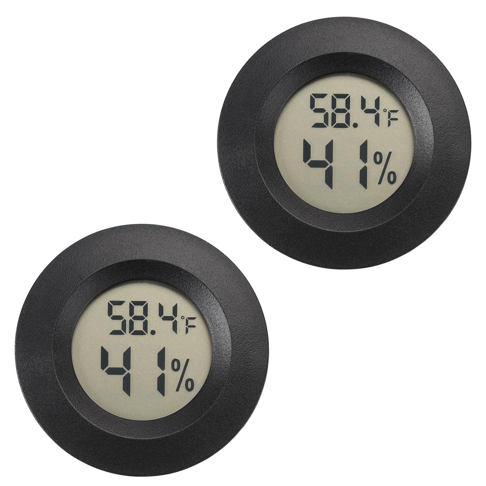 Mini Hygrometer Thermometer Digital Humidity Meter Indoor/Outdoor Humidity Monitor Reptile Thermometer for Greenhouse Garden Cellar Fahrenheit(℉)/ Celsius(℃) 2 Pack