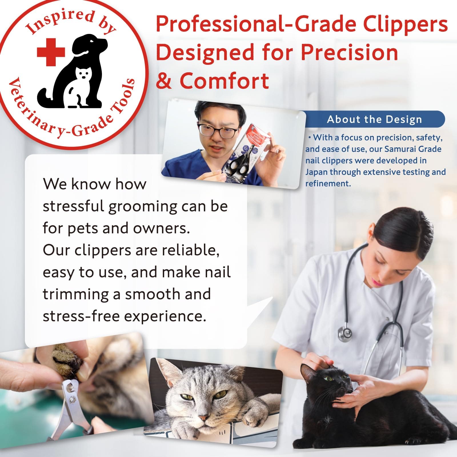 HIBINO Samurai-Grade Cat Nail Clippers | Vet Recommended | Sharper, Quieter & Safer | Precision Blade for Stress-Free Grooming | Non-Slip Grip | Lifetime Durability | Made in Japan - image 7