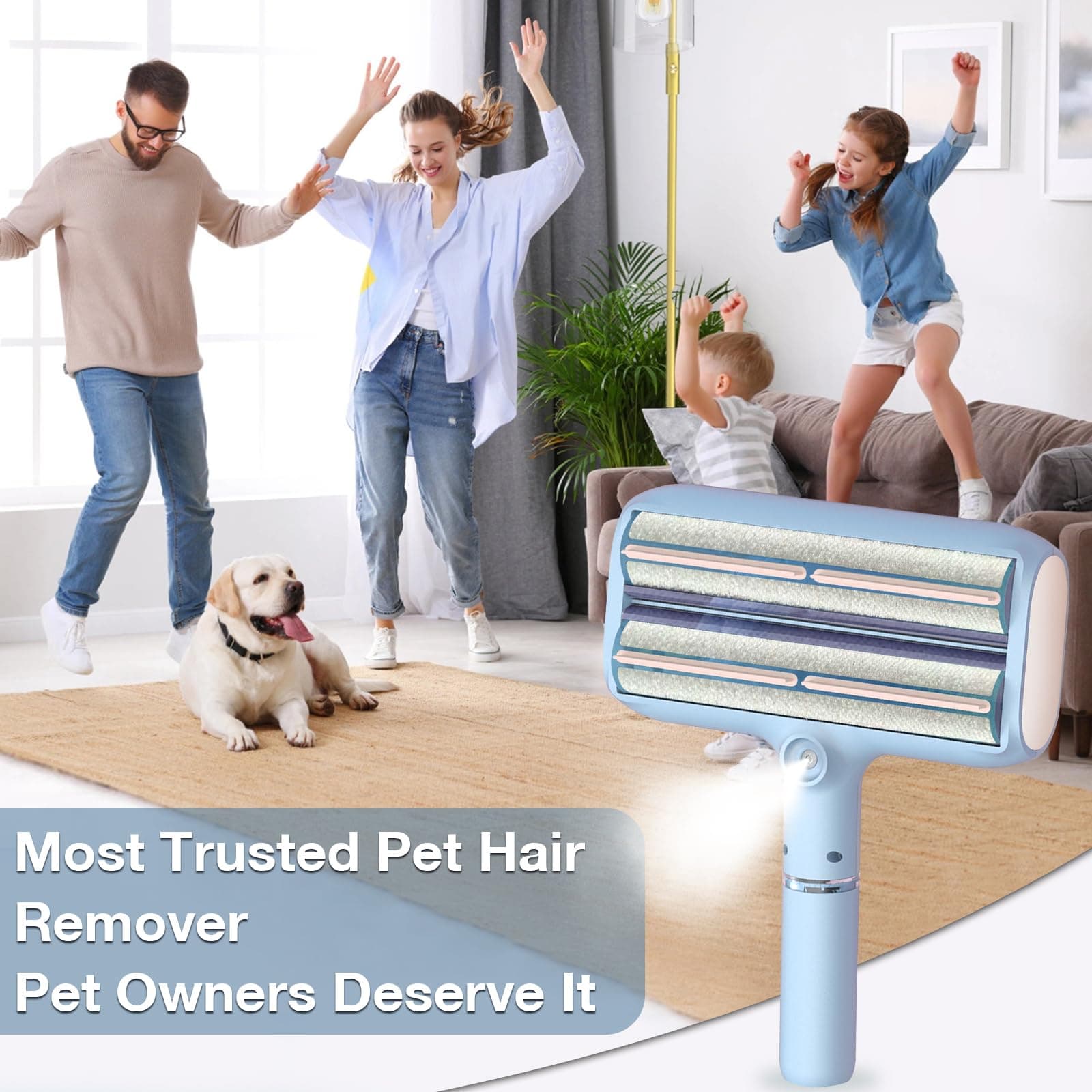 Pet Hair Removal Tool: New Upgraded Pet Hair Remover with Fur Bin-Reusable Lint Roller for Pet Hair-Cat and Dog Hair Remover for Couch, Furniture, Carpet, Clothes, Car Seat - Essential for Pet Owners - image 2