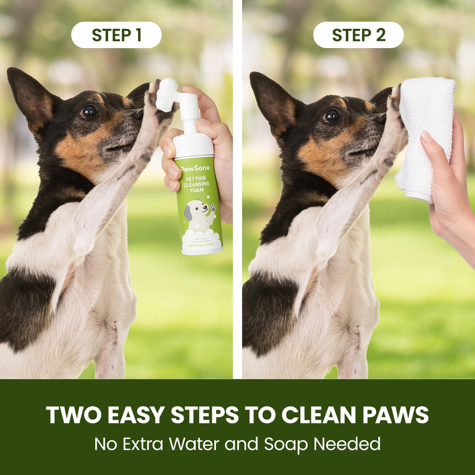 Paw Cleaner for Dogs & Cats, No-Rinse Foaming Pet Foot Washer with Built-in Scrubber Brush for Dirty, Muddy Paws – Suitable for Small, Medium & Large Dogs, Puppies, Kittens (5 fl oz) - image 3
